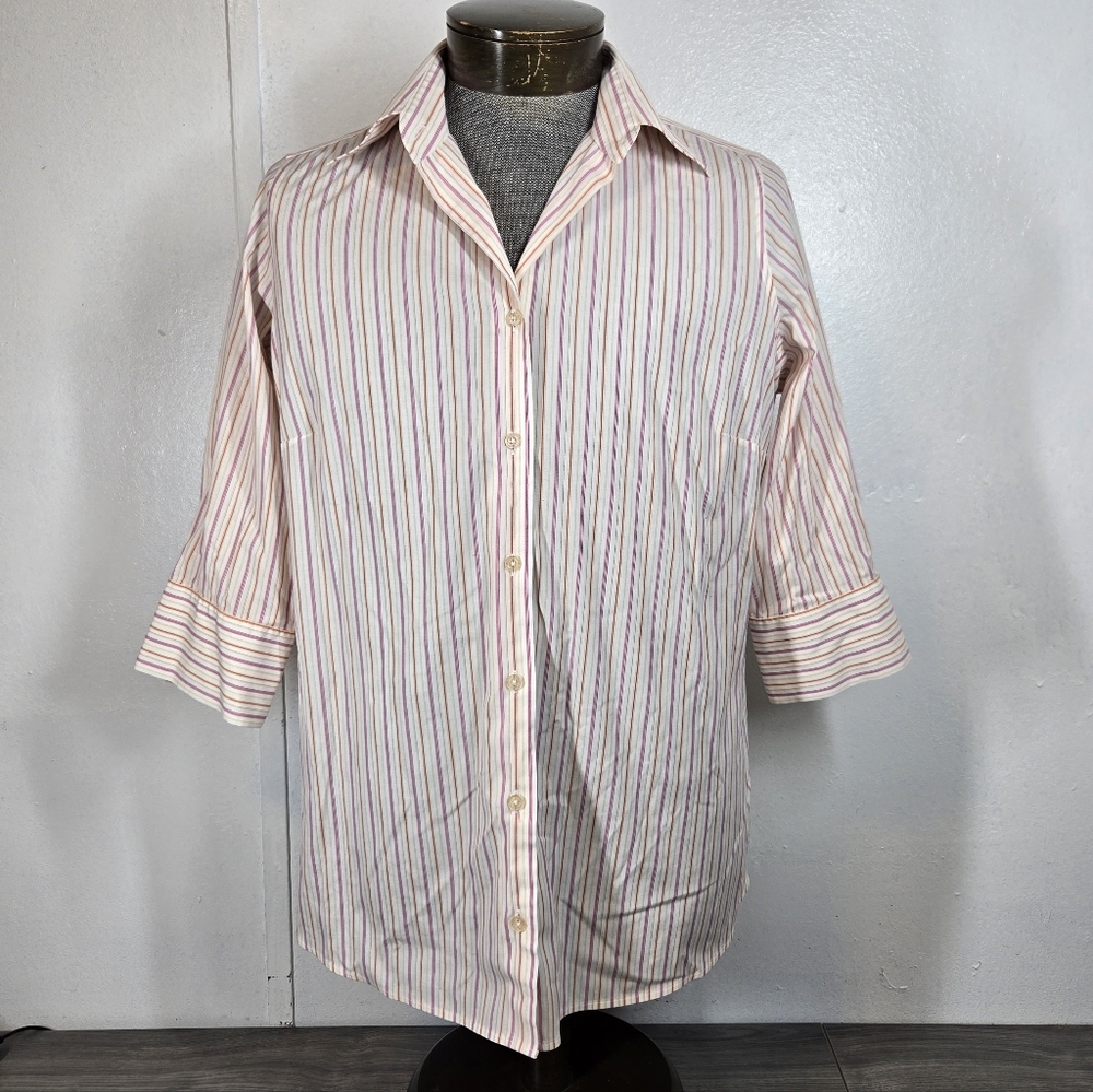 Eddie Bauer‎ Women's Pink Striped Blouse